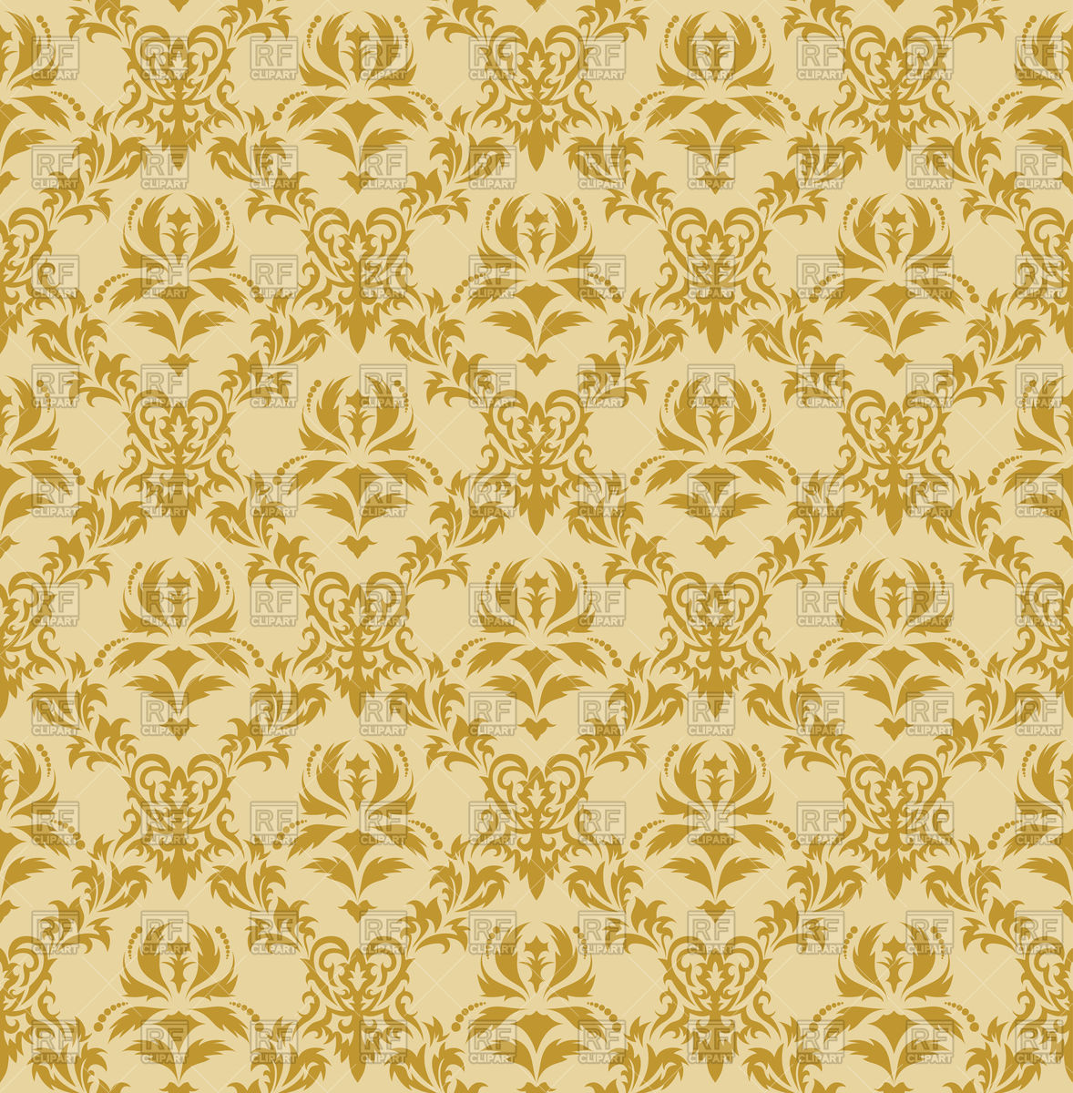 1178x1200 Damask Seamless Gold Pattern Vector Image Vector Artwork Of