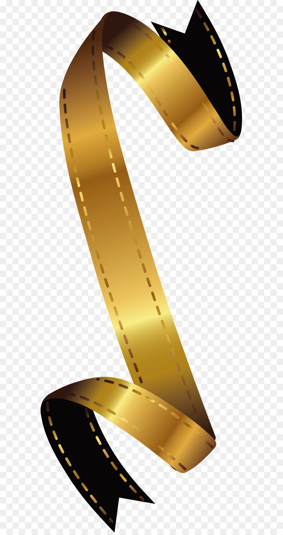900x1700 Gold Ribbon Vector Design Png Download