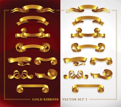 425x376 Beautiful Gold Ribbon Vector 2 Vector Free Vector Download In
