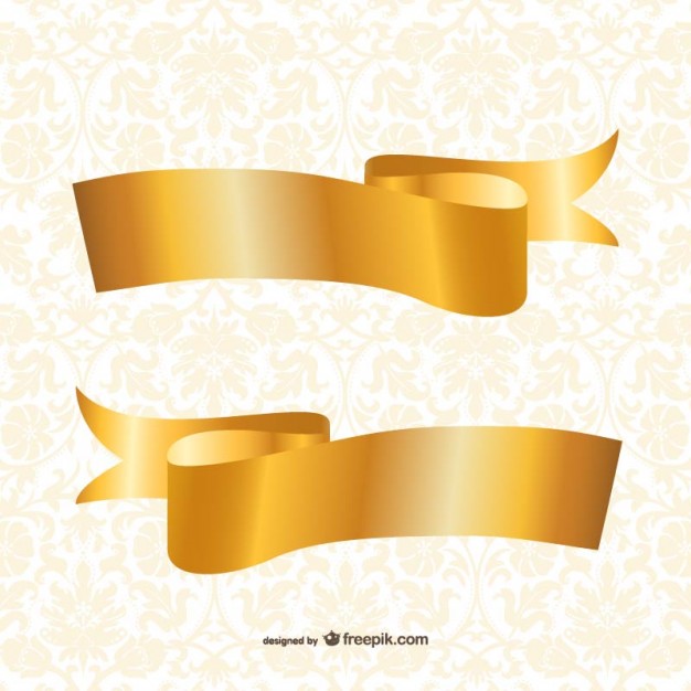 626x626 Gold Ribbons Template Vector Free Download