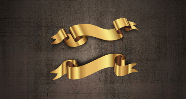 640x340 Golden Decorative Vector Ribbons Set Decorative Vectors Pixeden