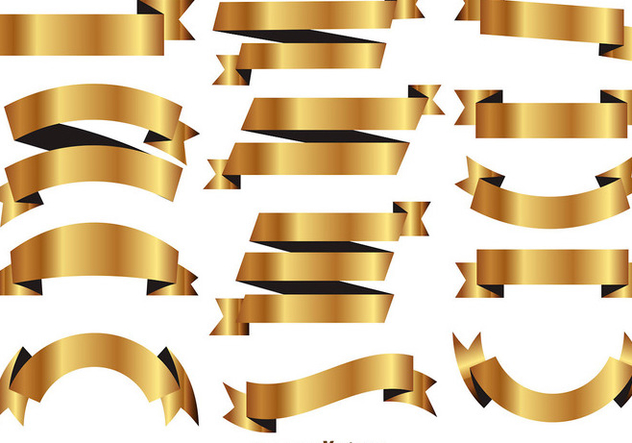 632x443 Golden Ribbons Vector Set Free Vector Download 403621 Cannypic