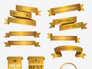 310x233 Luxury Golden Ribbons Vectors Banners 02 Free Vectors Ui Download