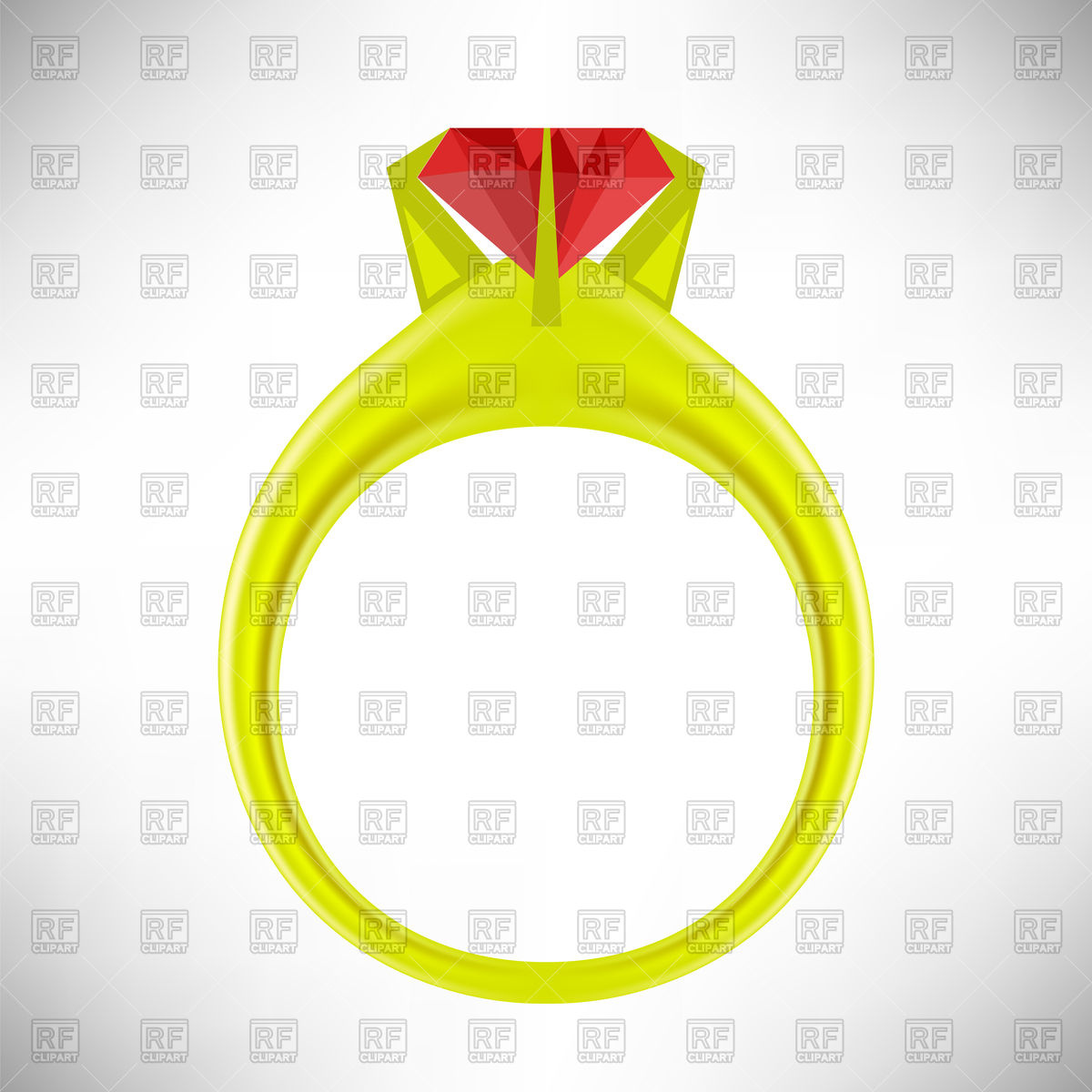 1200x1200 Gold Ring With Red Stone Vector Image Vector Artwork Of Objects