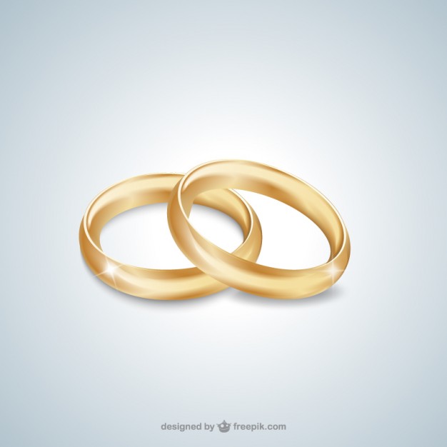 626x626 Gold Wedding Rings Vector Free Download