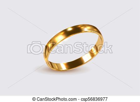 450x327 Golden Ring. Vector Realistic Illustration. 3d Jewelry Object