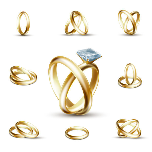 600x600 Shining Gold Ring Vector Set 02 Free Download