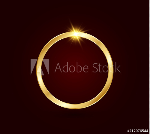 500x446 Abstract Luxury Golden Ring. Vector Light Circles And Spark Light