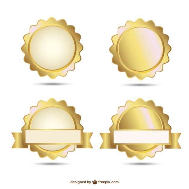 626x626 Badges Gold Seal Design Free Vector 123freevectors
