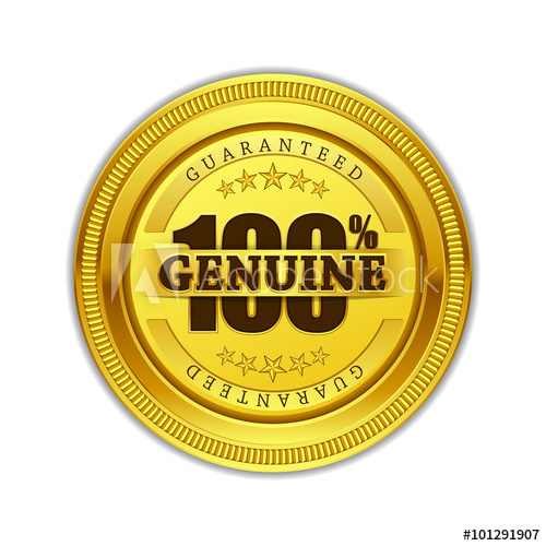 500x500 Genuine Quality Gold Seal Vector Icon Design