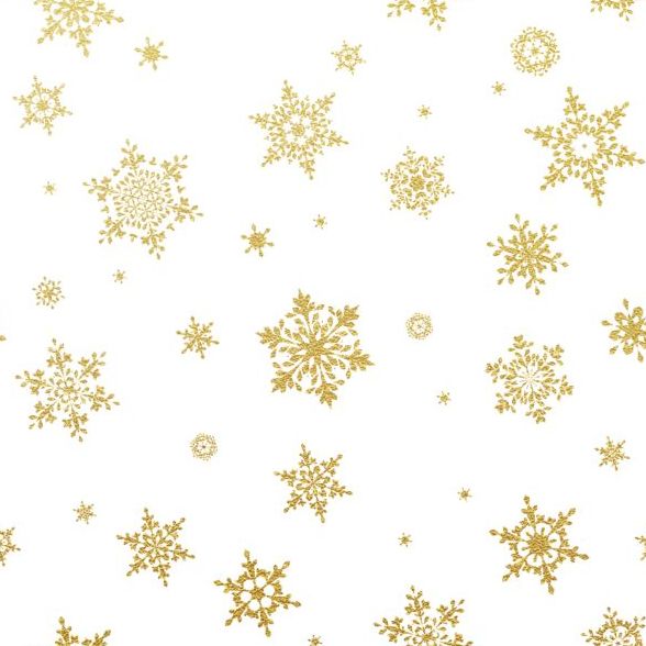 588x588 Gold Snowflakes Seamless Pattern With White Backgrounds Vector 02