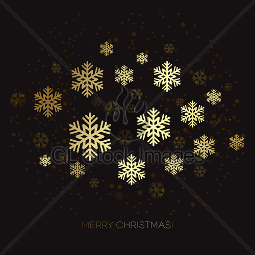 500x500 Golden Snowflake On A Dark Background. Vector Illustration Gl