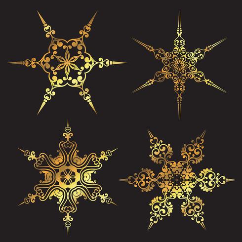 490x490 Golden Snowflake Designs