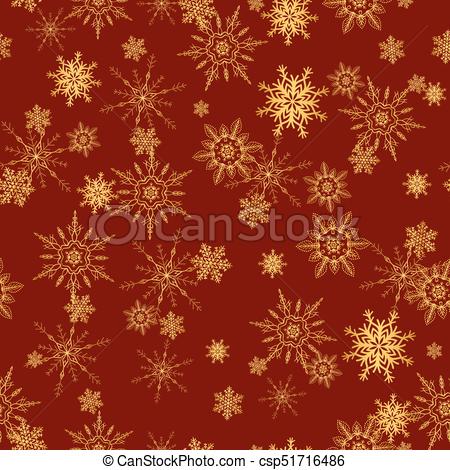 450x470 Seamless Pattern With Gold Snowflakes, For Christmas Wrapping