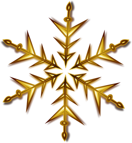460x500 Vector Illustration Of Golden Snowflake Public Domain Vectors