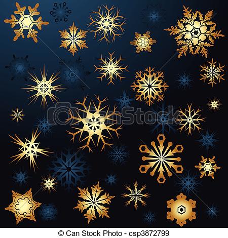 450x470 Golden Snowflakes.