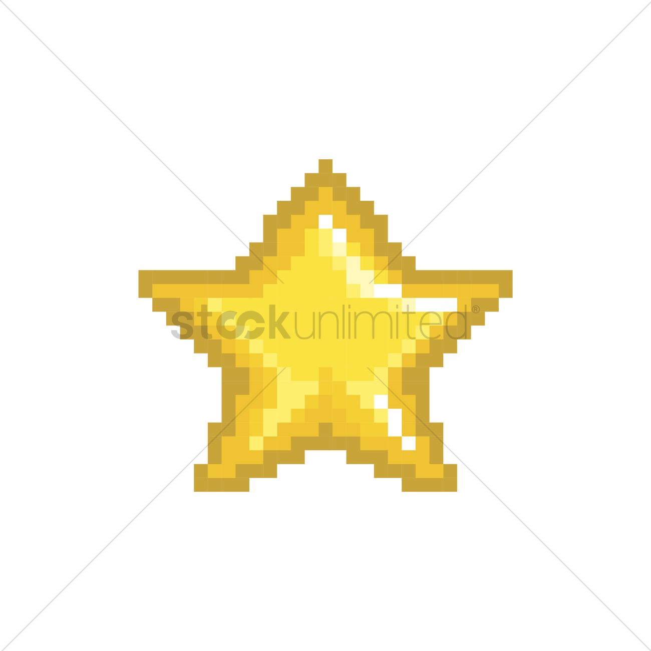 1300x1300 Pixelated Gold Star Vector Image