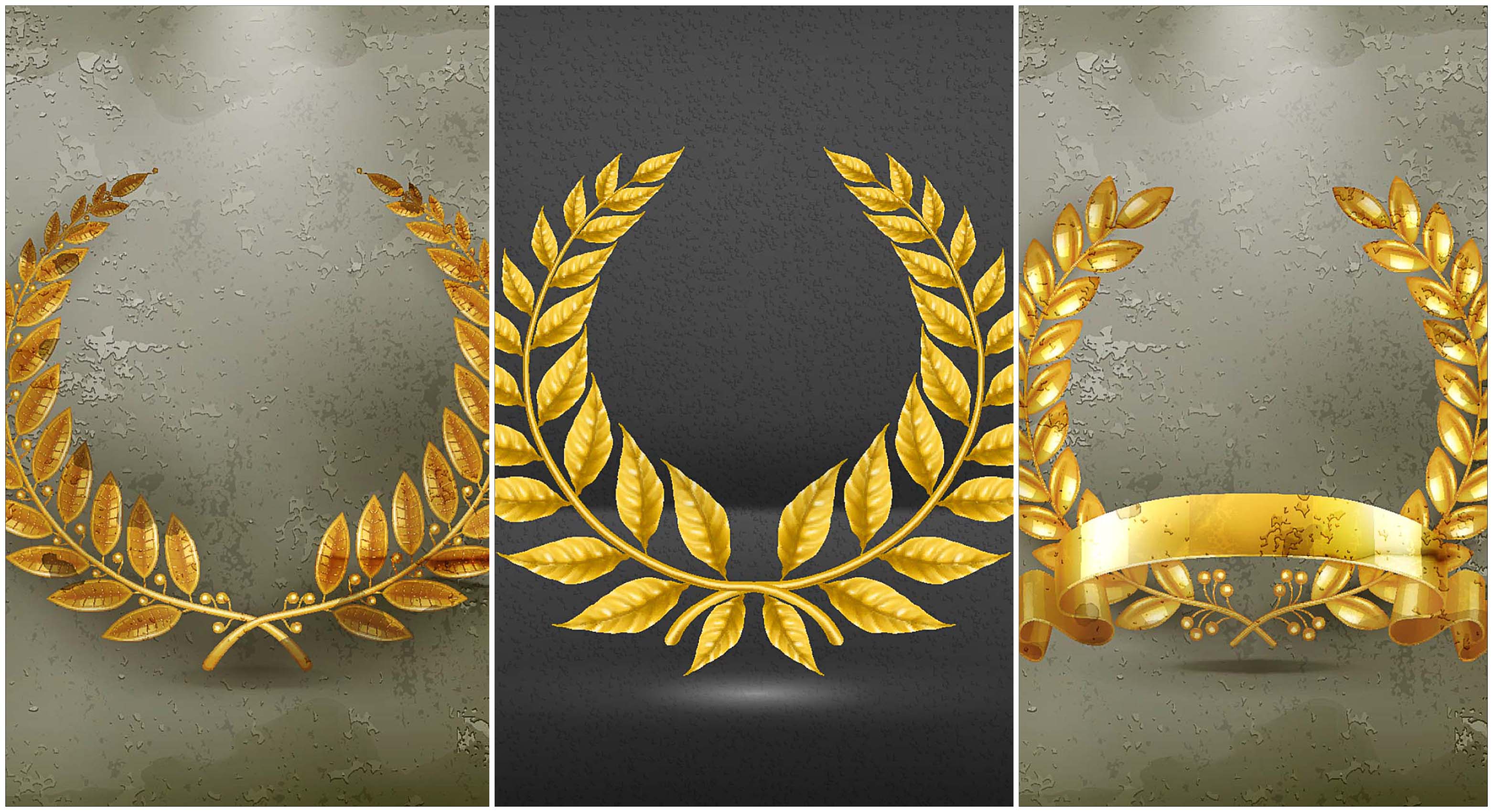 3125x1700 Set Of Golden Wreaths Vector Free Download