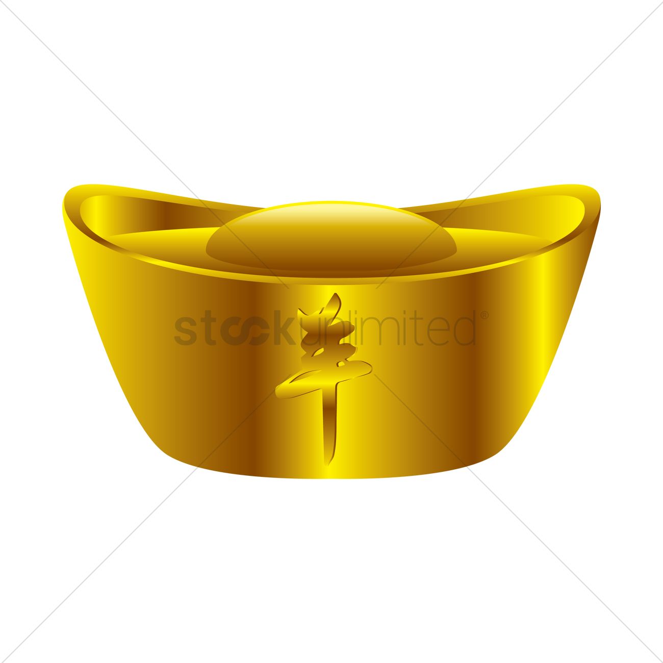1300x1300 Chinese Gold Ingot Vector Image