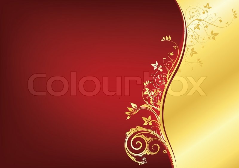 800x562 Red And Gold Retro Swirl Texture Background. Vector. Stock
