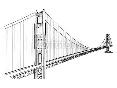 400x300 Golden Gate Bridge Vector Illustration Landmark Cartoon Art Buy