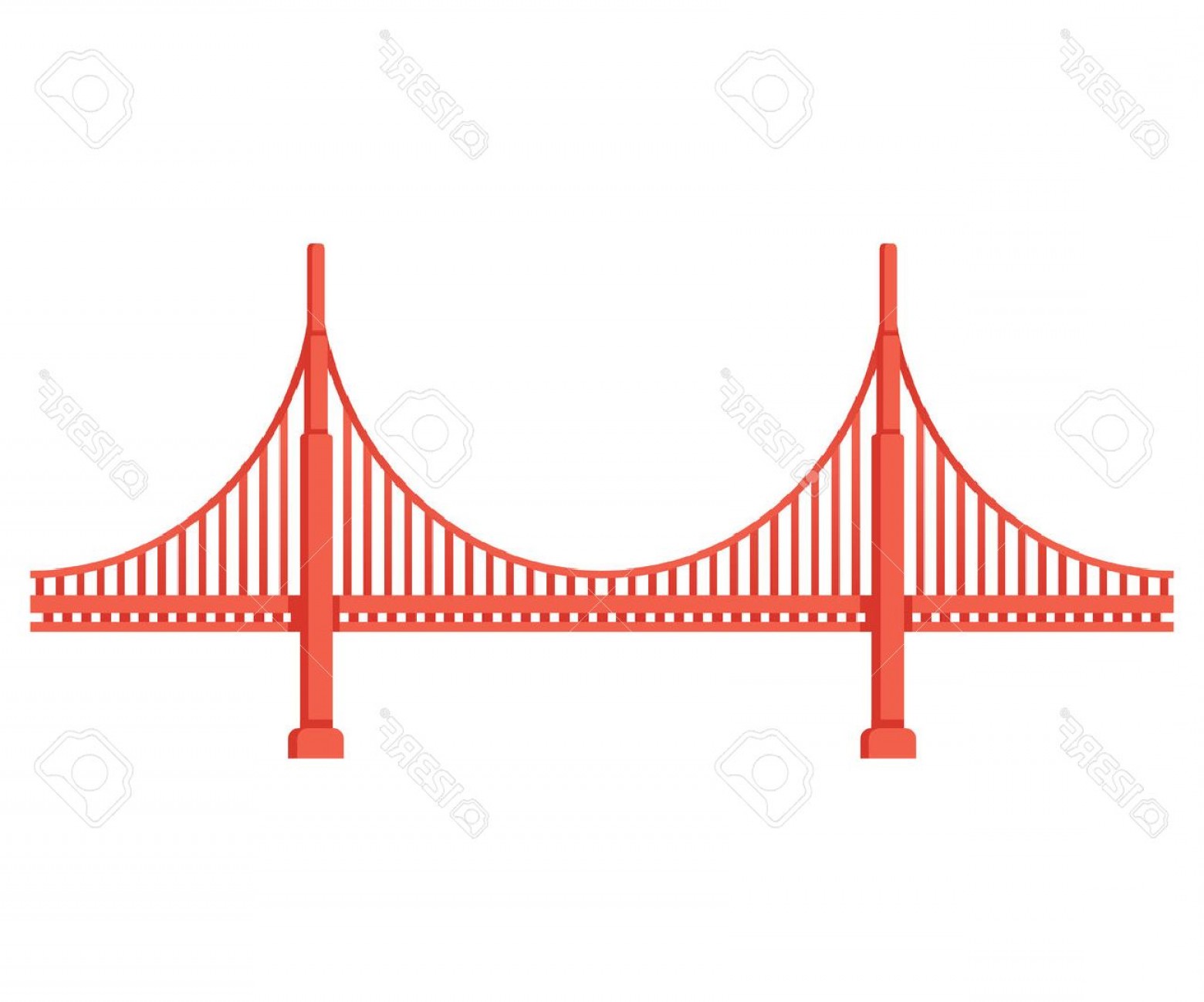 1560x1299 Photostock Vector Golden Gate Bridge Side View San Francisco