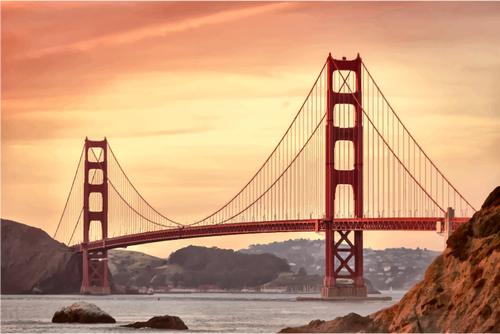 500x334 San Francisco Golden Gate Bridge Vector Image Public Domain Vectors