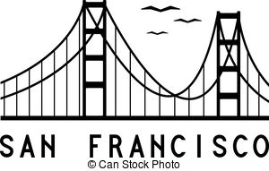 300x191 San Francisco Golden Gate Bridge Vector Design Template Illustration.