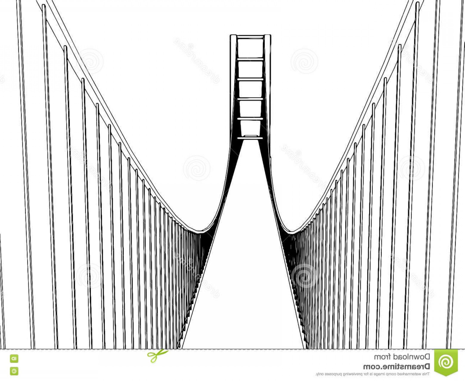 1560x1278 Stock Illustration Vector Golden Gate Bridge San Francisco Side