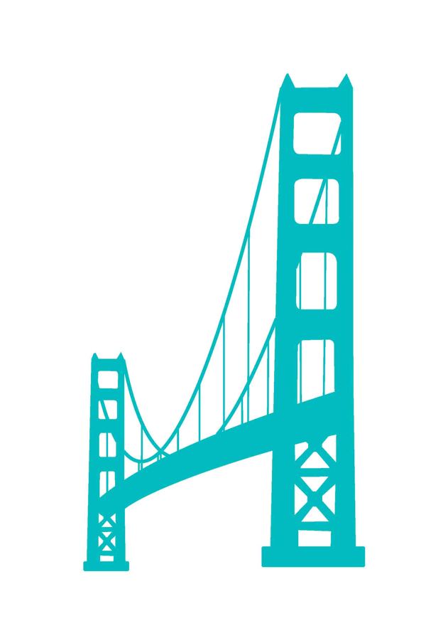 600x904 Vector Clipart Golden Gate Bridge