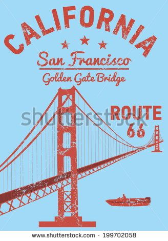 328x470 California San Francisco Golden Gate Bridge Vector Art