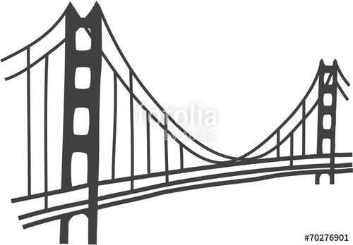 500x348 Illustration Of Golden Gate Bridge, San Francisco Stock Image And