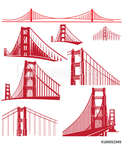 425x500 Golden Gate Bridge Vector Illustration Pack