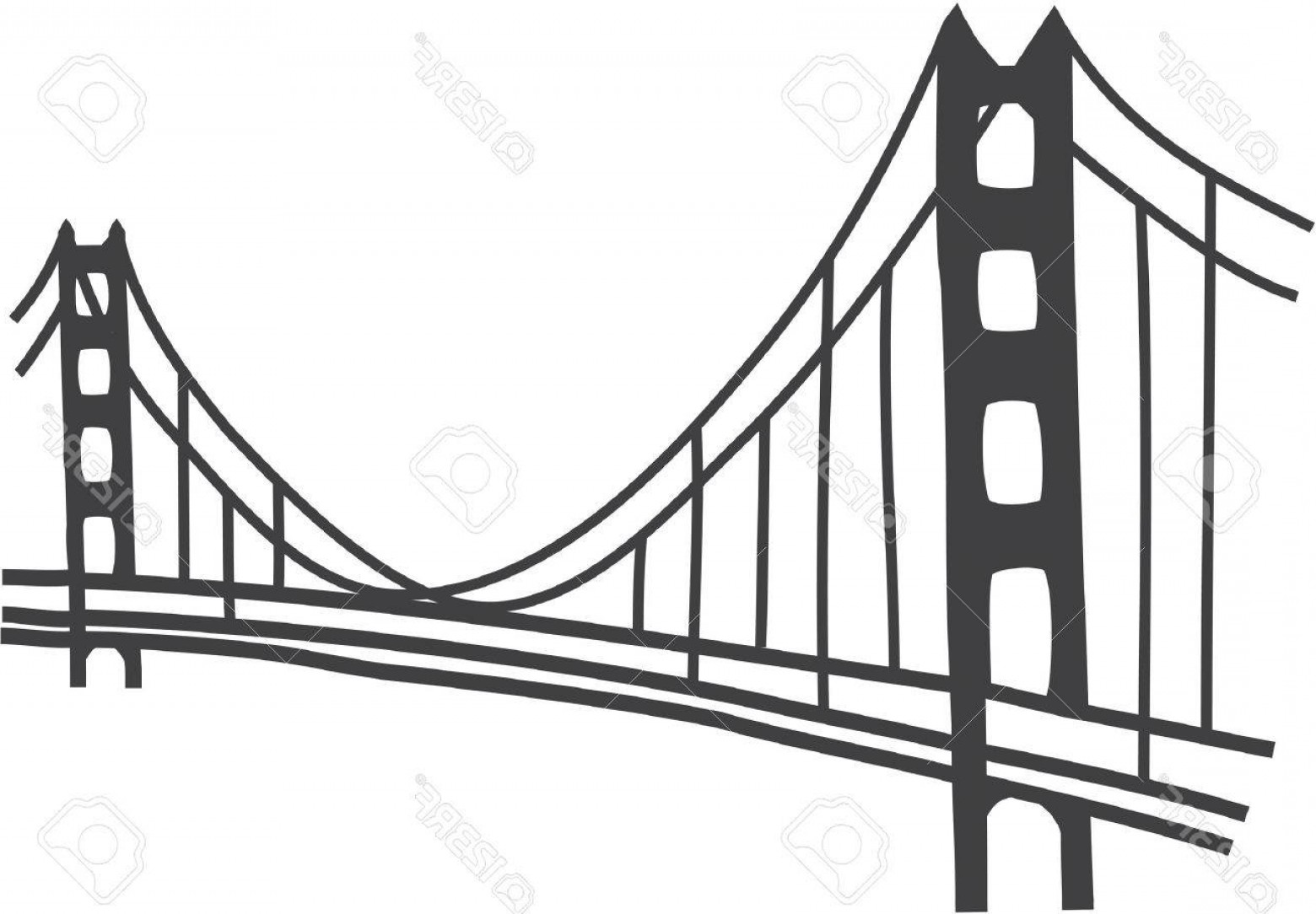 1560x1084 Photostock Vector Illustration Of Golden Gate Bridge San Francisco