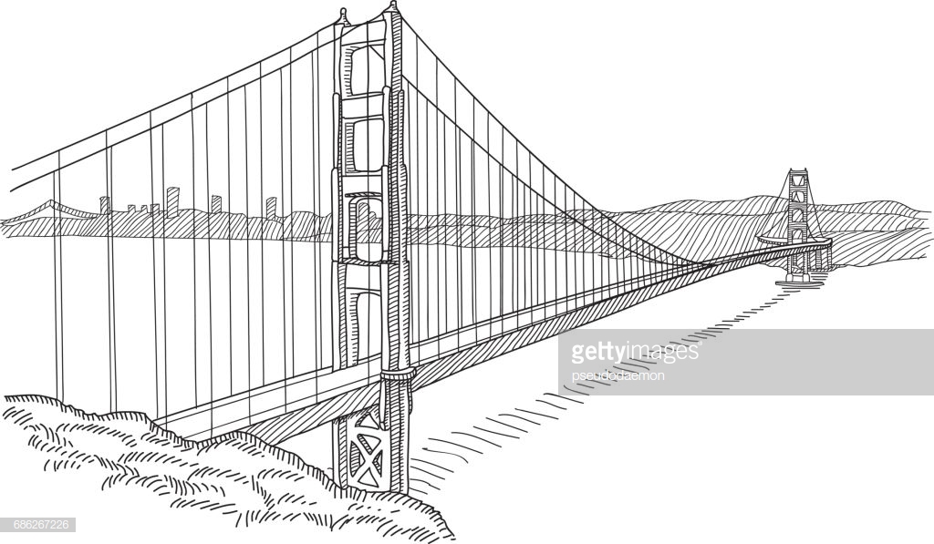 1024x597 Pictures Golden Gate Bridge Sketch,