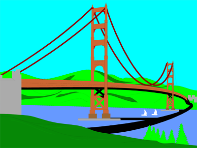400x301 Golden Gate Bridge Vector Clip Art