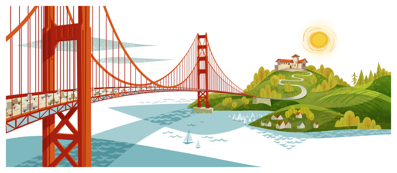 Golden Gate Bridge Cartoon - Bridge Gate Cartoon Golden Clipart ...