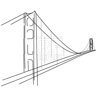 400x400 Symbolic Golden Gate Bridge Silhouette Vector Image Vector