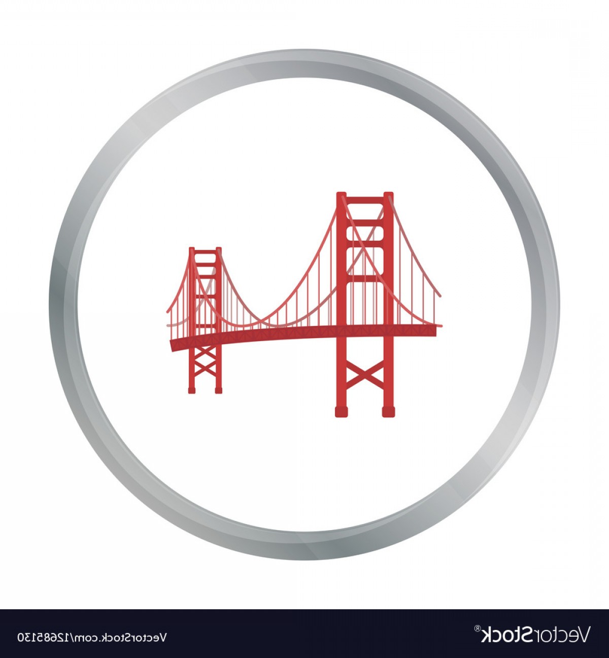 1200x1296 Golden Gate Bridge Icon In Cartoon Style Isolated Vector Shopatcloth