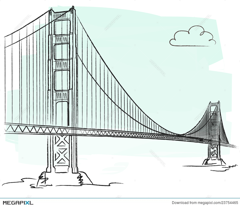 800x688 Golden Gate Vector Illustration 23754465