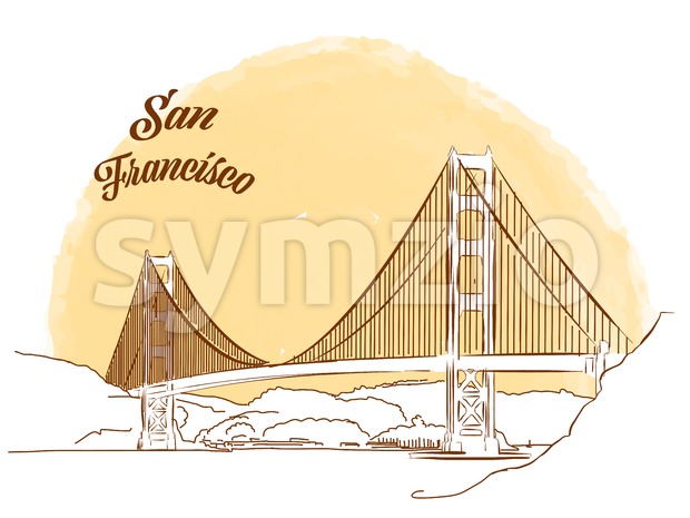 620x465 Sketch Of Golden Gate Bridge Vector Illustration 141033