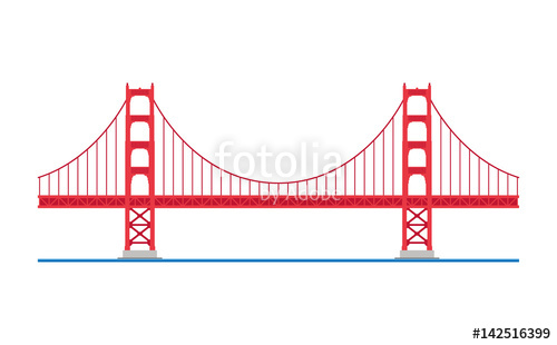 500x310 Golden Gate Bridge, San Francisco, Usa. Isolated On White