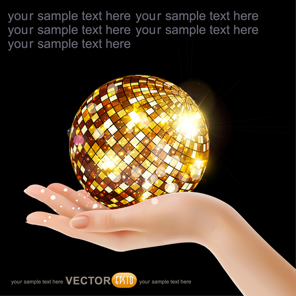 600x600 Golden Globe On Hand Free Vector In Adobe Illustrator Ai ( .ai