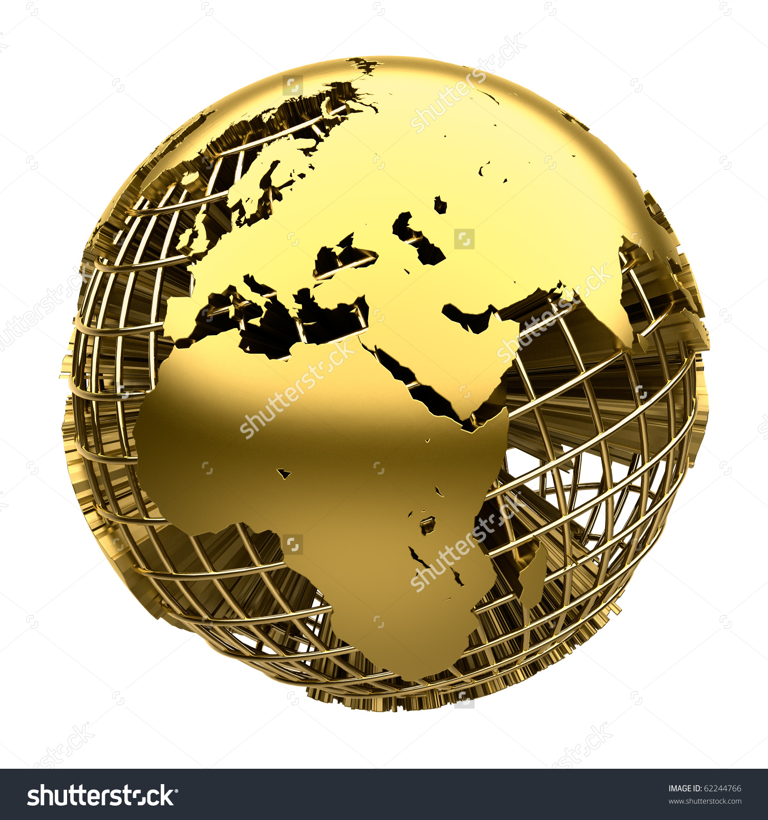 1500x1600 Golden Earth Globe Artwork Stock Image C0200543