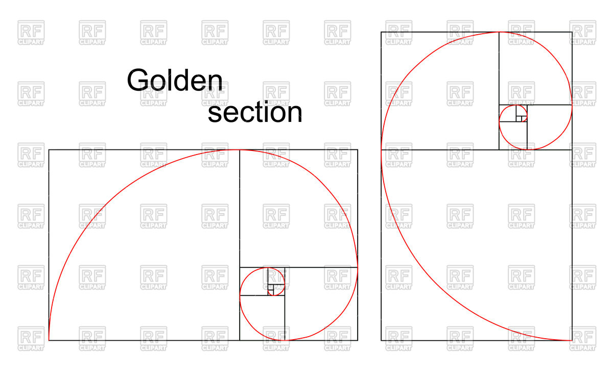 1200x743 Double Golden Spiral (Section, Ratio, Proportion) Vector Image