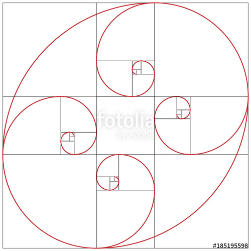 500x500 Fibonacci Spiral. Golden Ratio Stock Image And Royalty Free
