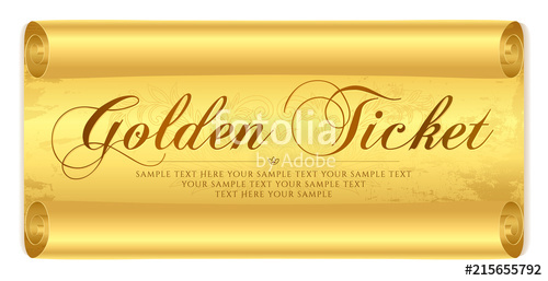 500x257 Golden Ticket, Gift Certificate Gift Voucher Vector Template