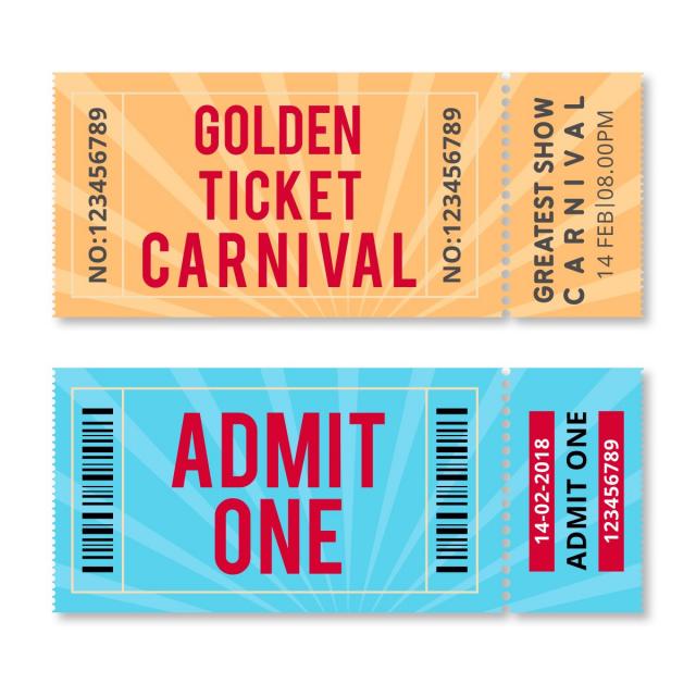 640x640 Golden Ticket Carnival Vector Template For Free Download On Pngtree