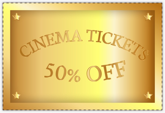 650x443 Movie Tickets Vector Material Golden, Movie Vector, Golden, Movie