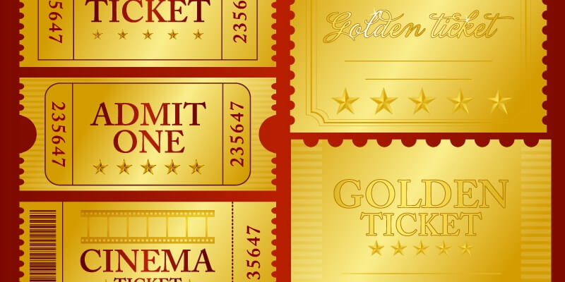 800x400 Vector Golden Ticket Design Elements Bypeople